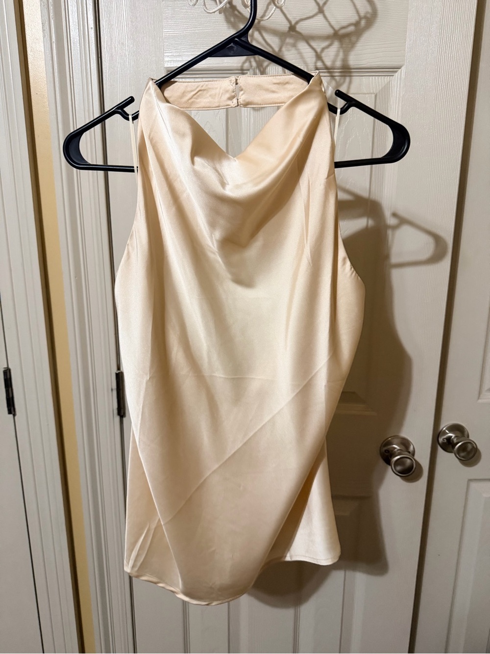 Women’s Cowl Neck Sleeveless Dress Top — Cream